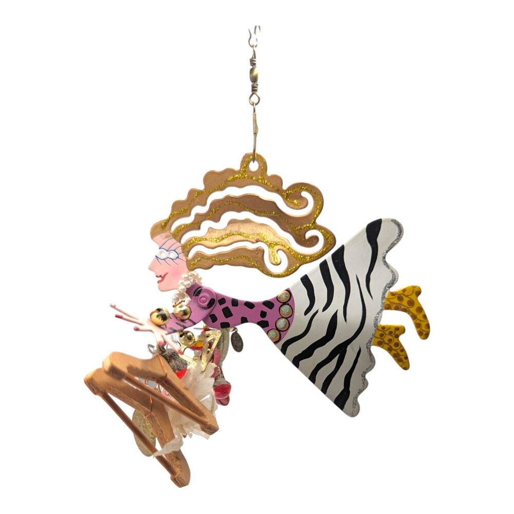 Fanciful Flights by Karen Rossi For Silvestri Zebra Shopper Metal Ornament 2000